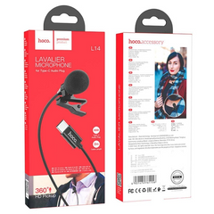 Мікрофон Hoco L14 Type C Lavalier microphone Black 6931474761156 фото