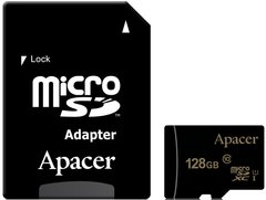 Карта пам'яті 128GB Apacer microSDXC UHS-I Class 10 + SD adapter AP128GMCSX10U5-R фото