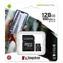 Карта пам'яті 128GB Kingston microSDXC Canvas Class 10 UHS-1 А1+SD adapter SDCS2/128GB фото