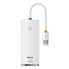 USB хаб Baseus Lite Series 4-in-1 USB / 4xUSB 3.0 1m. White WKQX030102 фото
