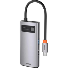 USB хаб Baseus Metal Gleam Series 8-in-1- Gray CAHUB-CV0G фото