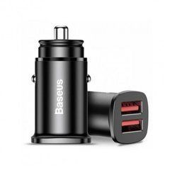 АЗП Baseus Square metal 2USB / 30W / QC3.0 Black 101841      фото