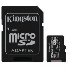 Карта пам'яті 128GB Kingston microSDXC Class 10 UHS-I 100R A1 + SD adapter 101791      фото