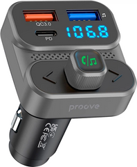 FM модулятор + АЗП Proove Luxor SE 36W Type-C+USB (FMLX20120003) Gray 126318      фото